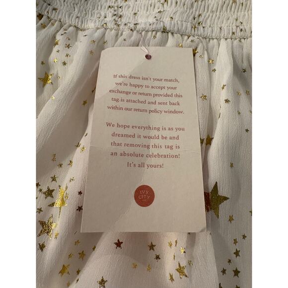 Ivy City Co. White Gold Midsummer Nights Pullover Midi Dress Size S - Picture 6 of 10